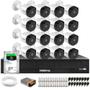 Imagem de Kit 16 Câmeras Intelbras VHD 3230 B G7 Bullet Full HD 1080p Multi HD IP67 + Dvr Intelbras MHDX 3116-C 16 Canais + HD SkyHawk 1TB