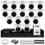 Imagem de Kit 16 Câmeras Intelbras VHL 1120 Dome HDCVI Lite HD 720p Lente 3.6mm, Visão Noturna 20m + DVR Intelbras MHDX 1316 Full HD 16 Canais Multi HD + HD 1TB