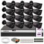 Imagem de Kit 16 Câmeras Segurança Black Full HD 1080p DVR Intelbras MHDX 3016-C Full HD 16 Canais 1TB Purple