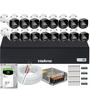 Imagem de Kit 16 Cameras Segurança Intelbras VHD 3220b+ Microfone Audio Full Color 1080 Dvr Mhdx 3116c 5mp 2TB