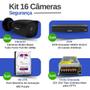 Imagem de Kit 16 Câmeras Tudo Forte TF 2020 B Black Full HD 1080p Bullet com Visão Noturna 20M Proteção IP66 + Dvr Intelbras MHDX 3116-C 16 Canais + HD 2TB Purple