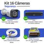 Imagem de Kit 16 Câmeras Tudo Forte TF 2020 B Full HD 1080p Bullet Visão Noturna 20M Proteção IP66 + Dvr Intelbras MHDX 3116-C 16 Canais