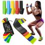 Imagem de kit 16 pç elásticos de tensão para 300 exercícios + 2 bolsas - malhar Treino funcional exercício funcional Yoga