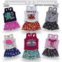 Imagem de Kit 16 Peças Roupas De Menina Infantil Conjuntos de Verão 8 Blusas Regatas e 8 Shorts