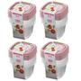 Imagem de Kit 16 Potes Para Alimentos Quadrado 200 ML Transparente
