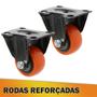 Imagem de Kit 16 Rodizio Giratórios Anti Risco fixo com trava 2" 50 mm