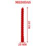 Imagem de Kit 16 Vela Retorcida Natalina Enfeite Vermelho Festiva 20cm