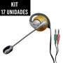 Imagem de Kit 17 Uni Fone de ouvido com microfone P2 Home Office Computador Notebook Jogos Whatsapp Headset