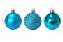 Imagem de Kit 18 Bolas Natal Mista Glitter, Fosca, Lisa Azul Turquesa 7cm - Riomaster