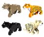 Imagem de Kit 18 Bonecos Animais De Blocos De Montar Safari Animal
