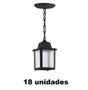 Imagem de Kit 18 Luminaria Pendente Teto Externo Vintage  Preto Alz14