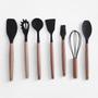 Imagem de Kit 19 Utensílios De Silicone Com Porta Talheres Oval Preto