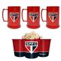 Imagem de Kit 1Un Balde Pipoca Grande 2,5l + 3Un Caneca Copo Gel 300ml Isolante Térmico Chopp Time São Paulo