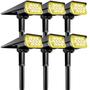 Imagem de Kit 2/3/4/6/8/10 Refletores Ecoforce Solar 6 Leds Amarelo Ambar 10x Mais Forte Spot Jardim Prova D'água Luminária