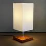 Imagem de Kit 2 Abajur Cobre Luminaria de Mesa Quadrado Cúpula Tecido Algodão Branco Decorativo Sala De Estar, Lateral De Cama, Cabeceira
