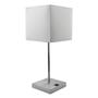 Imagem de Kit 2 Abajur luminária de Mesa Quadrado Escovado Com Interruptor Com Cúpula algodão Ref 47 Para Sala, Quarto, Cabeceira, Cama