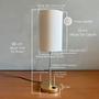 Imagem de Kit 2 Abajur Luminária de mesa Redondo Dourado Com Interruptor Com Cúpula algodão