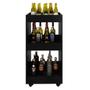 Imagem de Kit 2 Adegas Bar Multiuso Seul com Rodízios Preto - Mpozenato