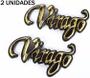 Imagem de Kit 2 Adesivos Emblema Tanque Moto Yamaha Virago Abs Dourado