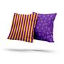Imagem de Kit 2 Almofadas Com Enchimento Infantil Lua Corações Listrado Roxo e Amarelo