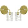 Imagem de Kit 2 Arandela de Cristal Legitimo Clearcast Redonda Dourado