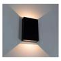 Imagem de Kit 2 Arandela Luminária De Led ABS Externa Decoração Parede Mince Bivolt Preto 4w Germany 3000k