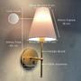 Imagem de Kit 2 Arandela Luminária De Parede Decorativa Quarto Com Interruptor Cupula Algodao Lâmpada Branco Quente
