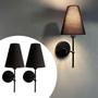 Imagem de Kit 2 Arandela Luminária De Parede Decorativa Quarto Com Interruptor Cupula Algodao Lâmpada Branco Quente