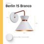 Imagem de Kit 2 Arandela Parede Berlin 15cm Branco C/ Cobre