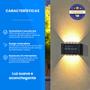 Imagem de Kit 2 Arandela Solar Externa Parede LED 2 Focos Slim 12 LEDS