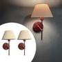 Imagem de Kit 2 Arandelas Clássica de Parede Com Interruptor Bivolt Com Cúpula Ref 16 + Lâmpadas - Rose Gold com bege