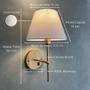 Imagem de Kit 2 Arandelas De Parede Com Interruptor e Cúpula Lâmpada Branco quente Para Dormitório, Quarto, Casal Cabeceira De Cama, lavabo