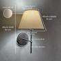 Imagem de Kit 2 Arandelas De Parede Quarto Dormitorio Casal Lateral De Cama Cupula Algodão Lampada Branco Frio 6000K