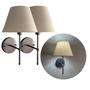Imagem de Kit 2 Arandelas De Parede Quarto Dormitorio Casal Lateral De Cama Cupula Algodão Lampada Branco Frio 6000K