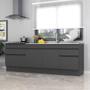 Imagem de Kit 2 Balcões com Rodapé Gabinete Pia 150 cm e Cooktop 70 cm Veneza Multimóveis MP2108.895 Preto