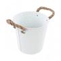Imagem de Kit 2 Baldes Com Alça De Corda Branco Cesta Caça Ovos De Páscoa