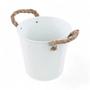 Imagem de Kit 2 Baldes Com Alça De Corda Branco Cesta Caça Ovos De Páscoa