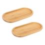 Imagem de Kit 2 Bandeja Bambu Oval 34cm Ecokitchen Mimo Style Travessa Tábua Gamela Petisqueira