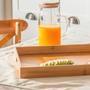 Imagem de Kit 2 Bandejas de Bambu Para Servir Café da Manhã Decorativa C/ Alça Multiuso Retangular