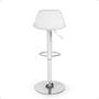Imagem de Kit 2 Banqueta Alta Leda Estofada com Base Giratória e Regulagem de Altura - Branco