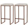 Imagem de Kit 2 Banqueta Decorativa Billie Base Bronze Suede Bege G41 - Gran Belo