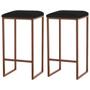 Imagem de Kit 2 Banqueta Decorativa Billie Base Bronze Suede Preto G41 - Gran Belo