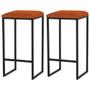 Imagem de Kit 2 Banqueta Decorativa Billie Base Preta Suede Telha G41 - Gran Belo