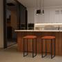 Imagem de Kit 2 Banqueta Decorativa Billie Base Preta Suede Telha G41 - Gran Belo