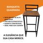 Imagem de Kit 2 Banqueta Quadra Industrial Alta Banco Cozinha Mesa Balcão  Envio Imediato