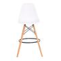 Imagem de Kit 2 Banquetas Alta Eiffel Eames Branca Base Madeira