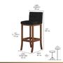 Imagem de Kit 2 Banquetas Alta Estofada para Bancada Gourmet 38x100 Cm Espanha Madeira Castanho Suede CCS