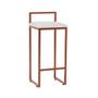 Imagem de Kit 2 Banquetas Alta Industrial Bar Cozinha Bistrô Aço Dori Cobre Assento material sintético Branco