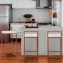 Imagem de Kit 2 Banquetas Alta Industrial Bar Cozinha Bistrô Aço Dori Cobre Assento material sintético Branco