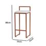 Imagem de Kit 2 Banquetas Alta Industrial Bar Cozinha Bistrô Aço Dori Cobre Assento material sintético Branco